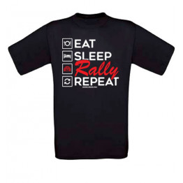EAT SLEEP RALLY férfi póló, fekete 